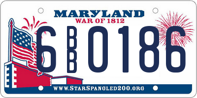 MD license plate 6BB0186