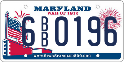 MD license plate 6BB0196