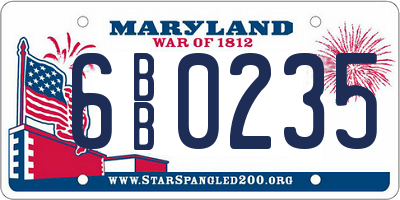 MD license plate 6BB0235