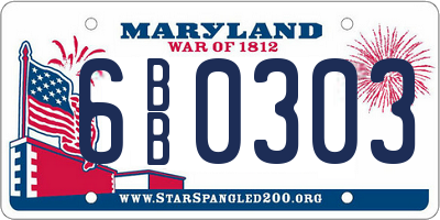 MD license plate 6BB0303