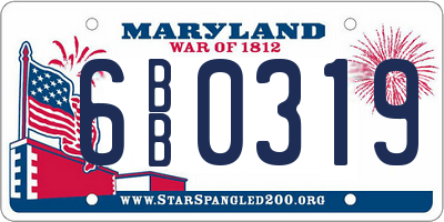 MD license plate 6BB0319