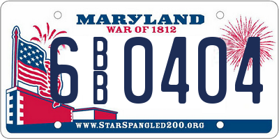 MD license plate 6BB0404