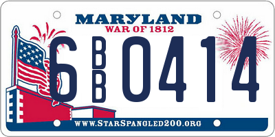 MD license plate 6BB0414