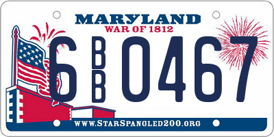 MD license plate 6BB0467