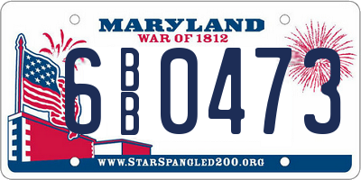 MD license plate 6BB0473