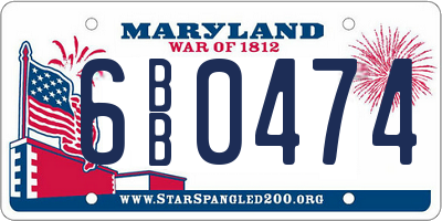 MD license plate 6BB0474
