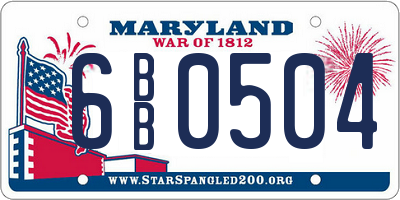 MD license plate 6BB0504