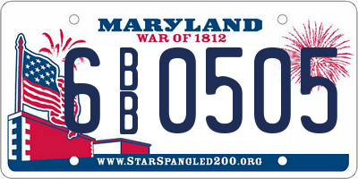 MD license plate 6BB0505