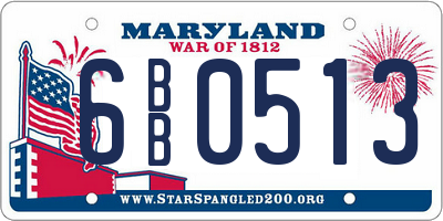 MD license plate 6BB0513