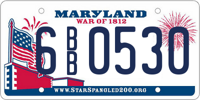 MD license plate 6BB0530