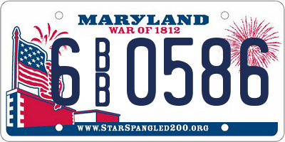 MD license plate 6BB0586