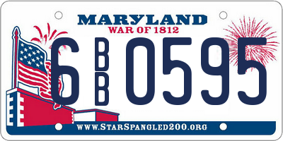 MD license plate 6BB0595