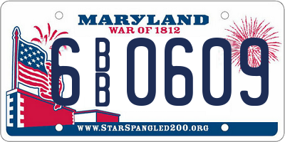 MD license plate 6BB0609