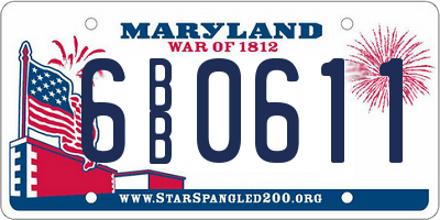MD license plate 6BB0611