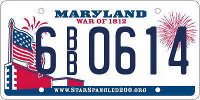 MD license plate 6BB0614