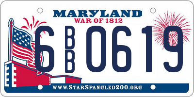 MD license plate 6BB0619