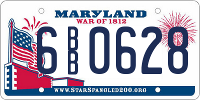 MD license plate 6BB0628