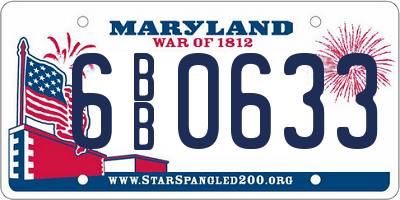 MD license plate 6BB0633