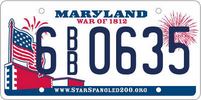MD license plate 6BB0635