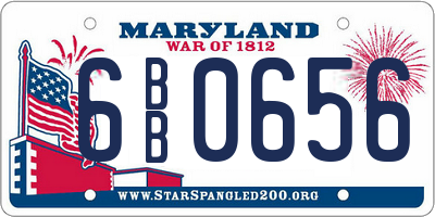 MD license plate 6BB0656