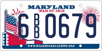 MD license plate 6BB0679