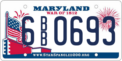 MD license plate 6BB0693