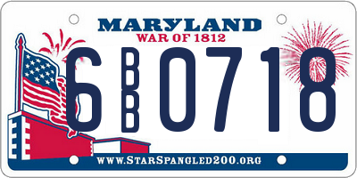 MD license plate 6BB0718