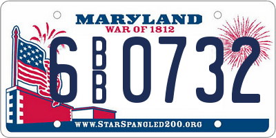 MD license plate 6BB0732