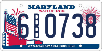 MD license plate 6BB0738