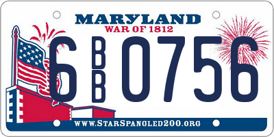 MD license plate 6BB0756