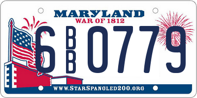 MD license plate 6BB0779