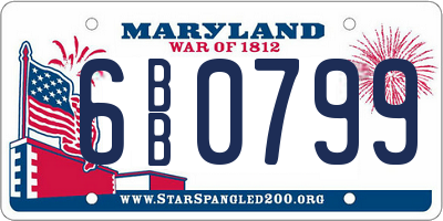 MD license plate 6BB0799