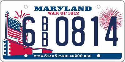 MD license plate 6BB0814