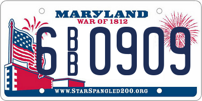 MD license plate 6BB0909