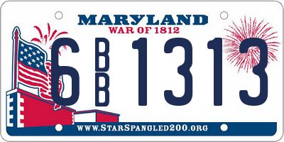 MD license plate 6BB1313