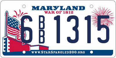 MD license plate 6BB1315