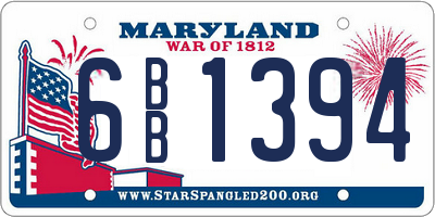 MD license plate 6BB1394
