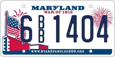 MD license plate 6BB1404