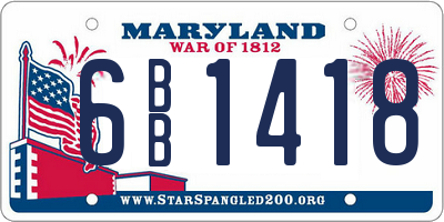 MD license plate 6BB1418