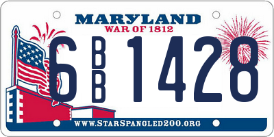 MD license plate 6BB1428