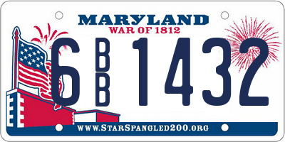 MD license plate 6BB1432