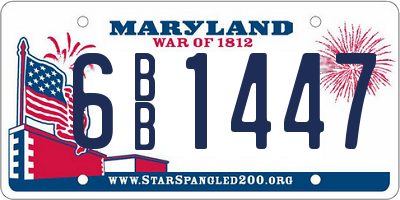 MD license plate 6BB1447