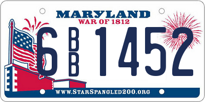 MD license plate 6BB1452