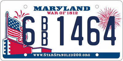 MD license plate 6BB1464
