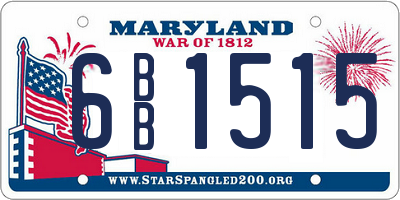 MD license plate 6BB1515
