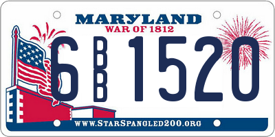 MD license plate 6BB1520