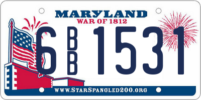 MD license plate 6BB1531