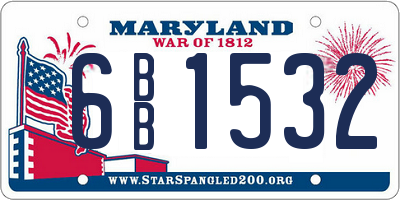 MD license plate 6BB1532