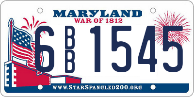 MD license plate 6BB1545