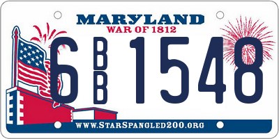 MD license plate 6BB1548